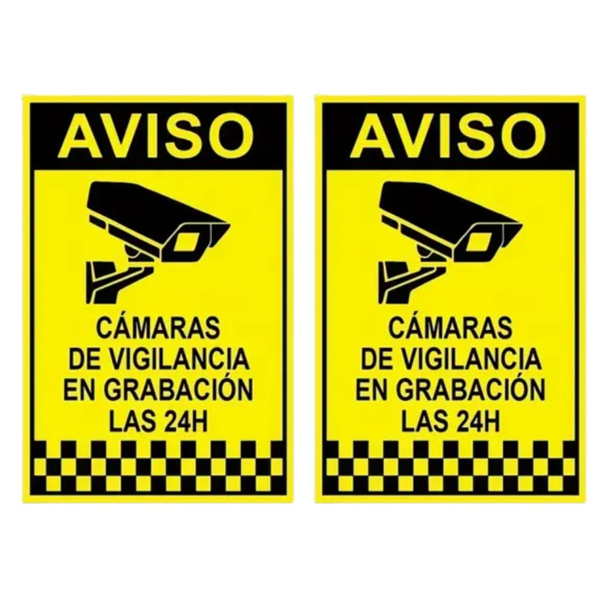 GENERICO - 02 Sticker camara Seguridad Vigilancia 24 Horas Anti Robo Ladrones
