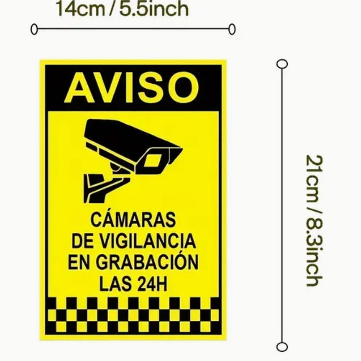 GENERICO - 02 Sticker camara Seguridad Vigilancia 24 Horas Anti Robo Ladrones