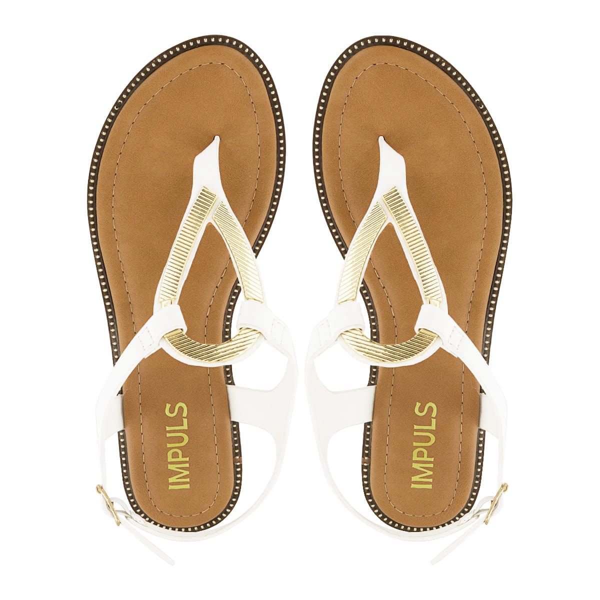 IMPULS - Sandalias Flats Impuls Mujer Aixa12 Blanco