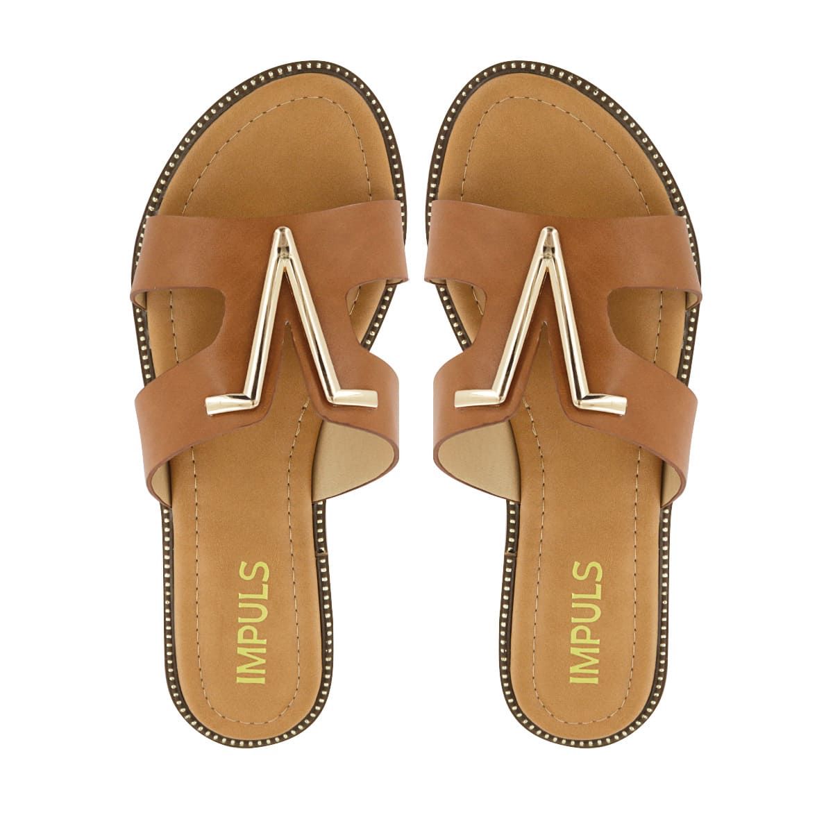 IMPULS - Sandalias Flats Impuls Mujer Aixa13 Caramelo