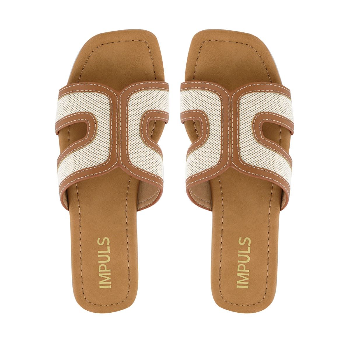 IMPULS - Sandalias Flats Impuls Mujer Aixa16 Caramelo
