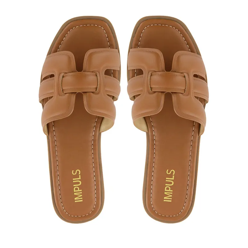 IMPULS - Sandalias Flats Impuls Mujer Aixa18 Caramelo