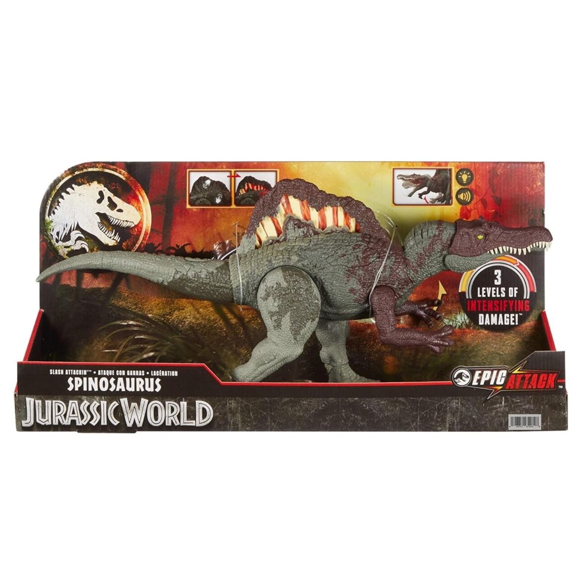 MATTEL - Figura Epic Attack Spinosaurus Ataque con Garras Luz y Sonido