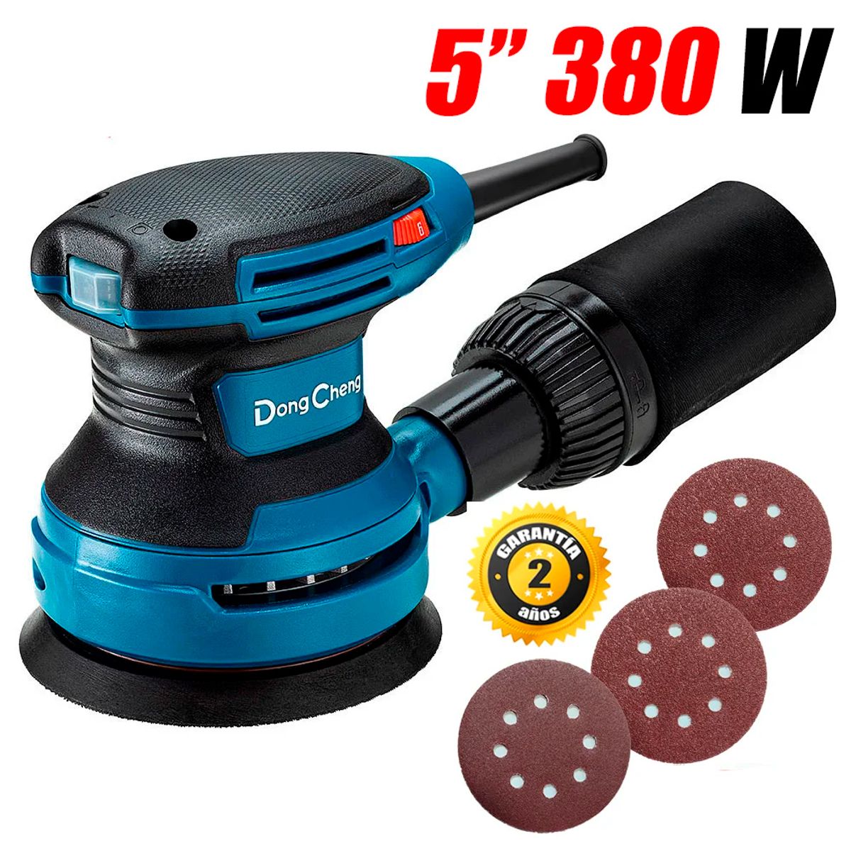 DONGCHENG - Lijadora Excentrica Rotoorbital Industrial 5" Dongcheng DSA02-125 380W 6 Velocidades