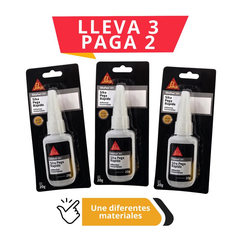 SIKA - 3 x 2 Adhesivo Instantáneo SikaFast®- 201