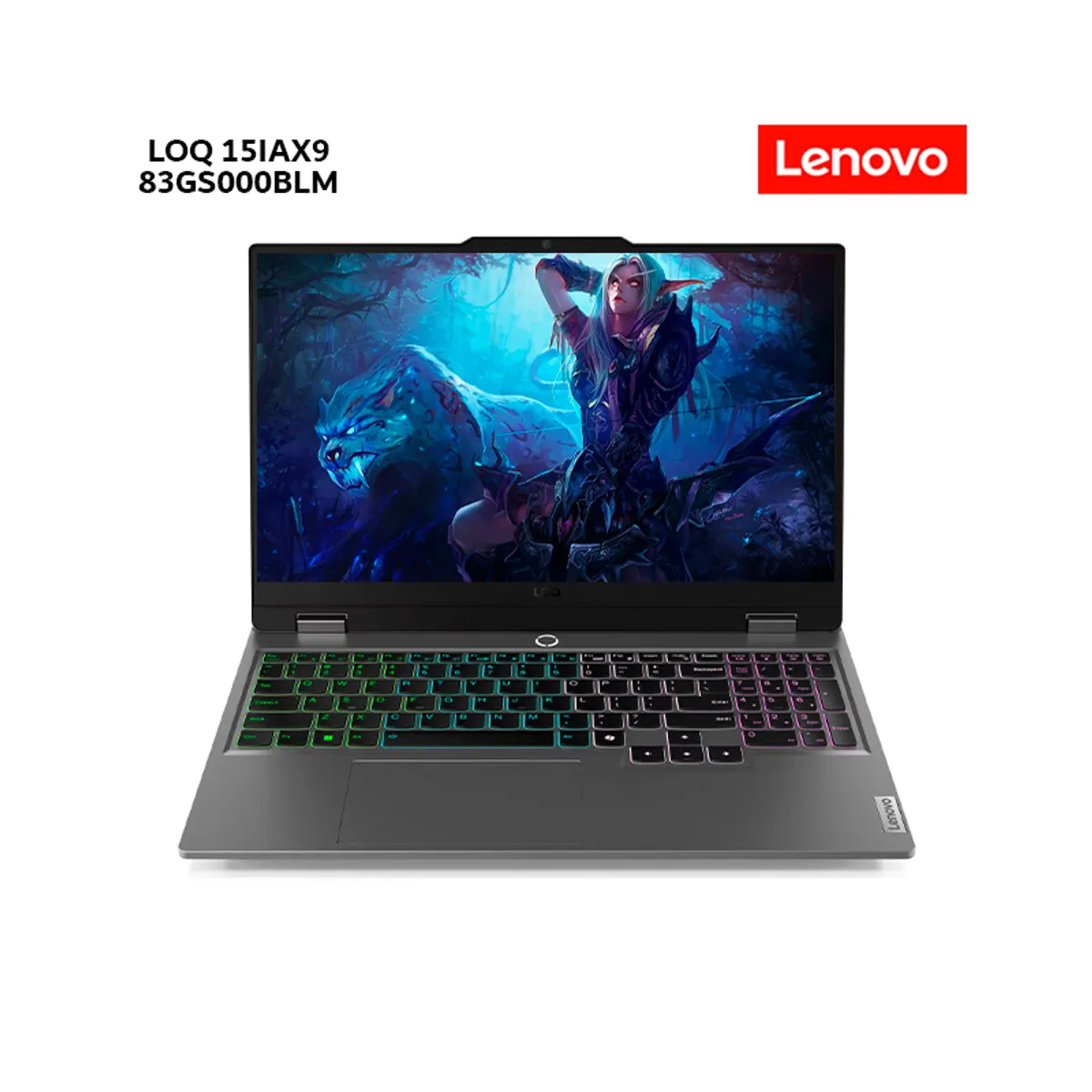LENOVO - Laptop Lenovo LOQ 15IAX9 Core i5-12450HX 8Gb Ram 512Gb SSD 156 FHD RTX3050-6Gb-WIN11-83GS000BLM