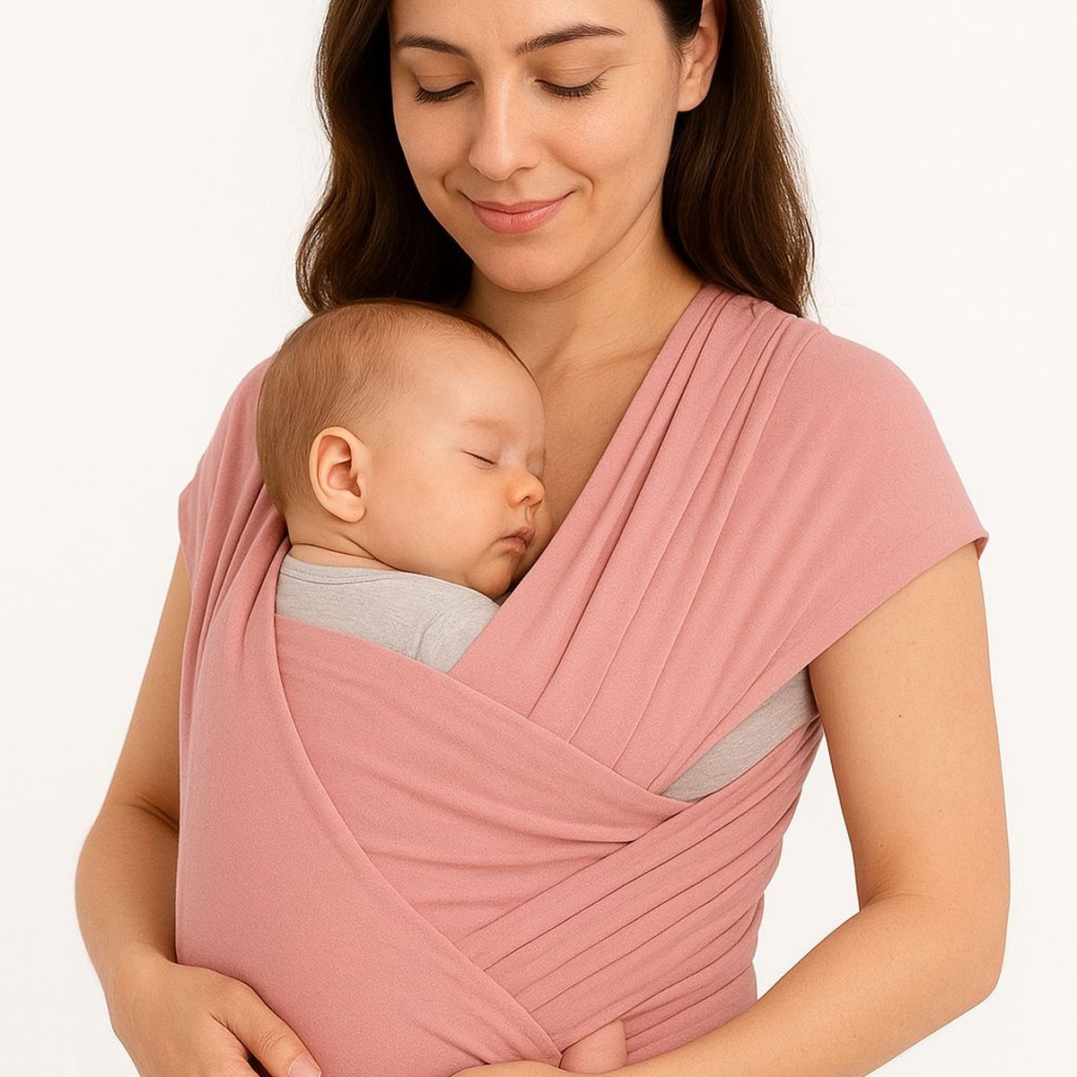 BABY NANYS - FULAR ERGONÓMICO DE ALGODÓN PARA BEBÉ COLOR ROSADO