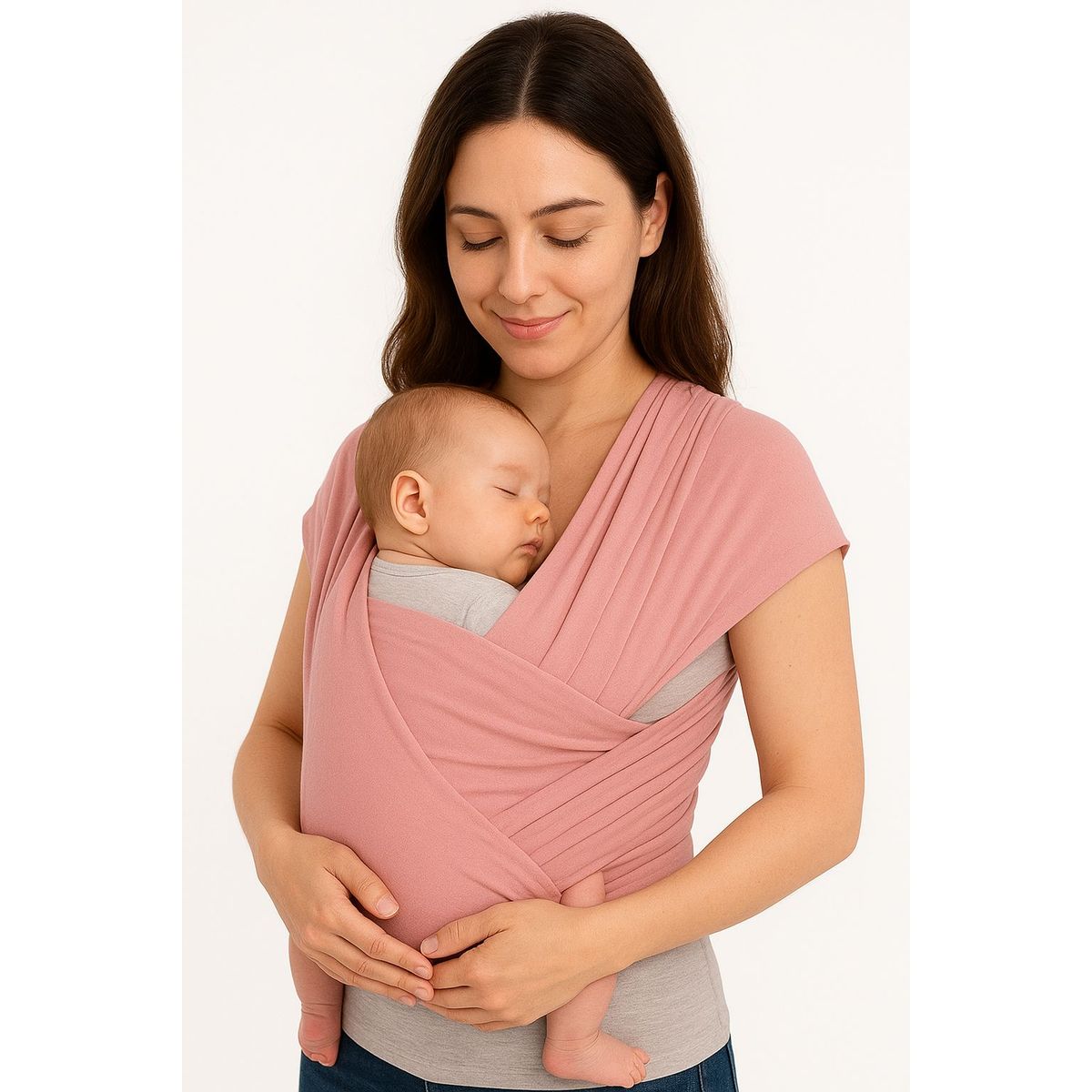 BABY NANYS - FULAR ERGONÓMICO DE ALGODÓN PARA BEBÉ COLOR ROSADO