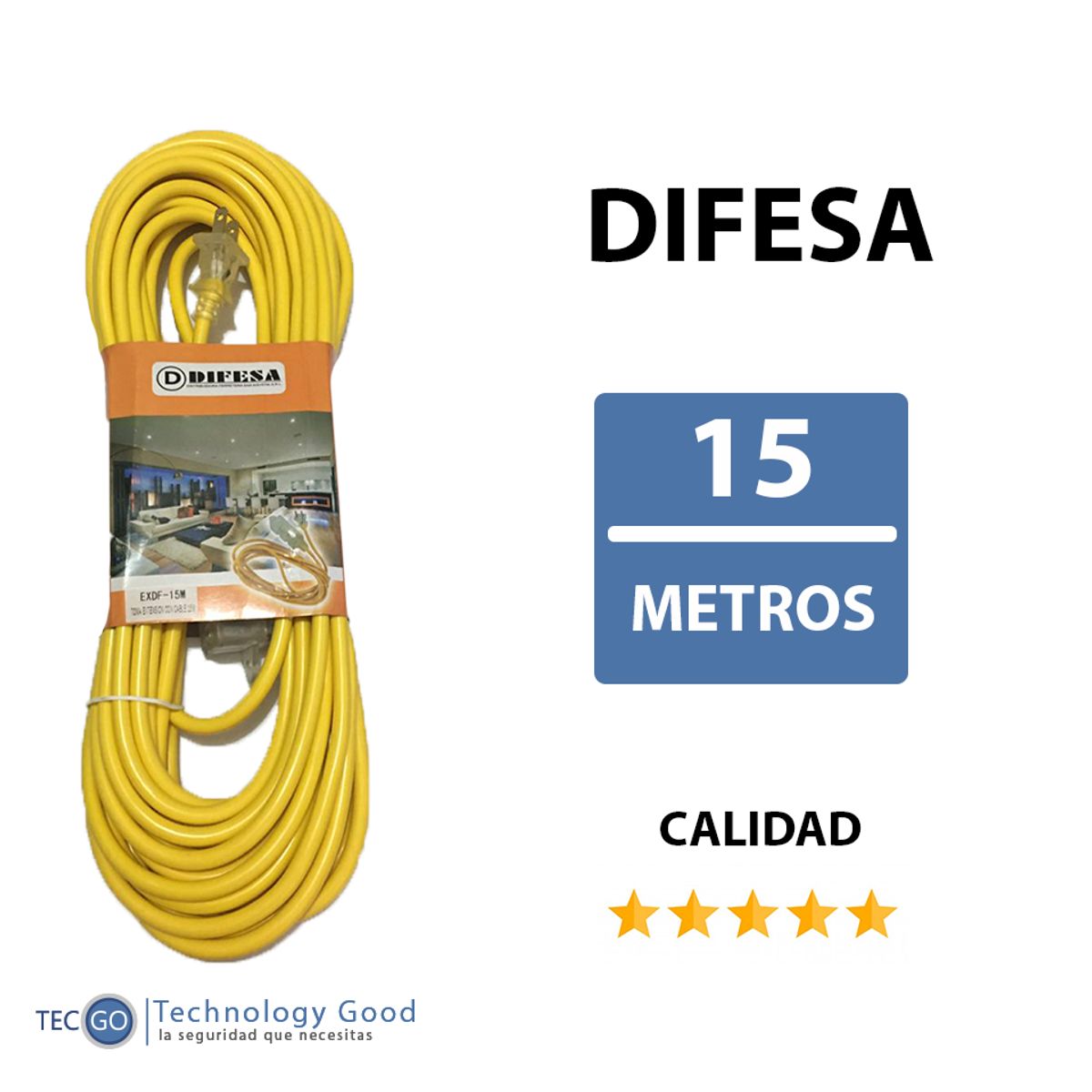 DIFESA - Extensión Eléctrica Vulcanizada de 15 Metros