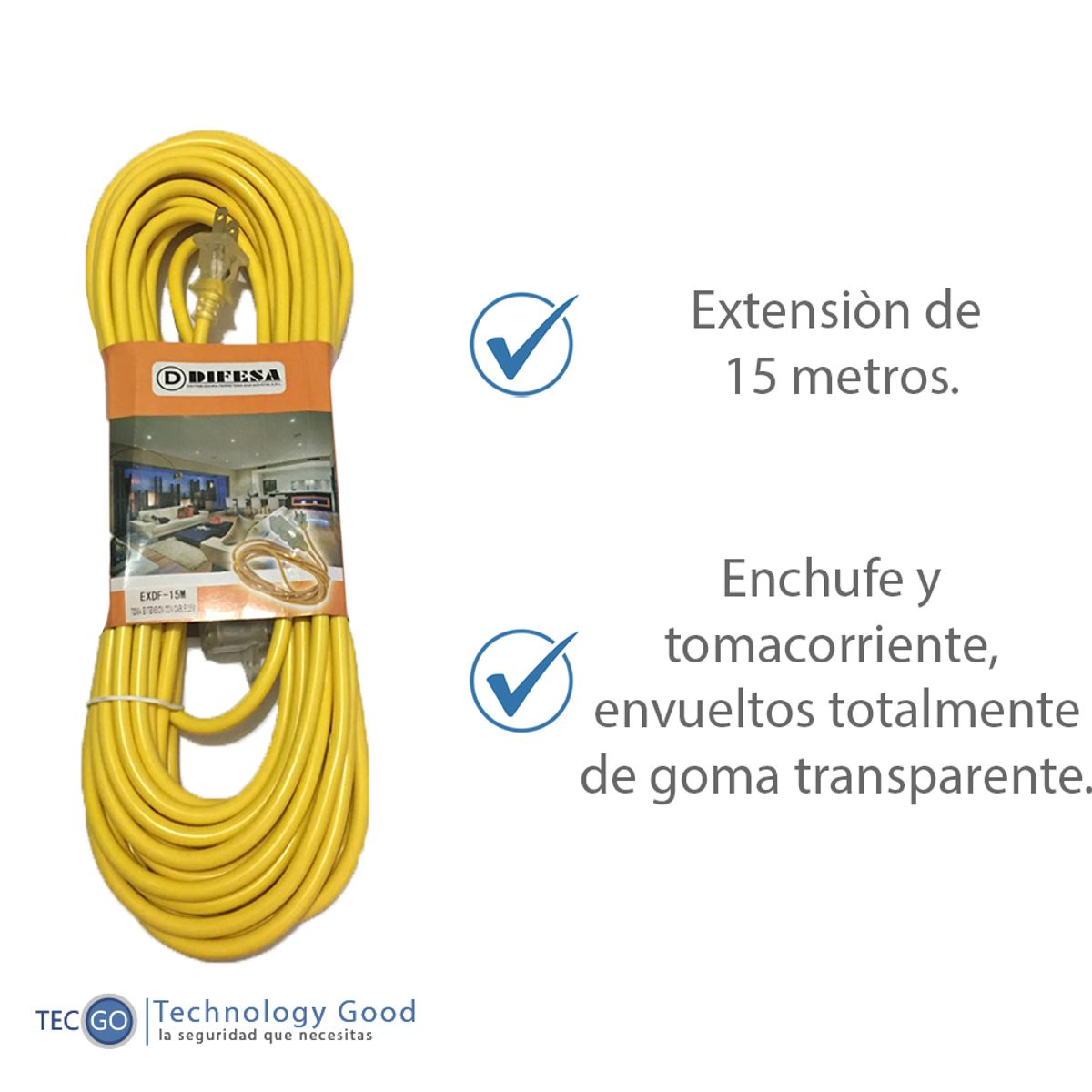 DIFESA - Extensión Eléctrica Vulcanizada de 15 Metros