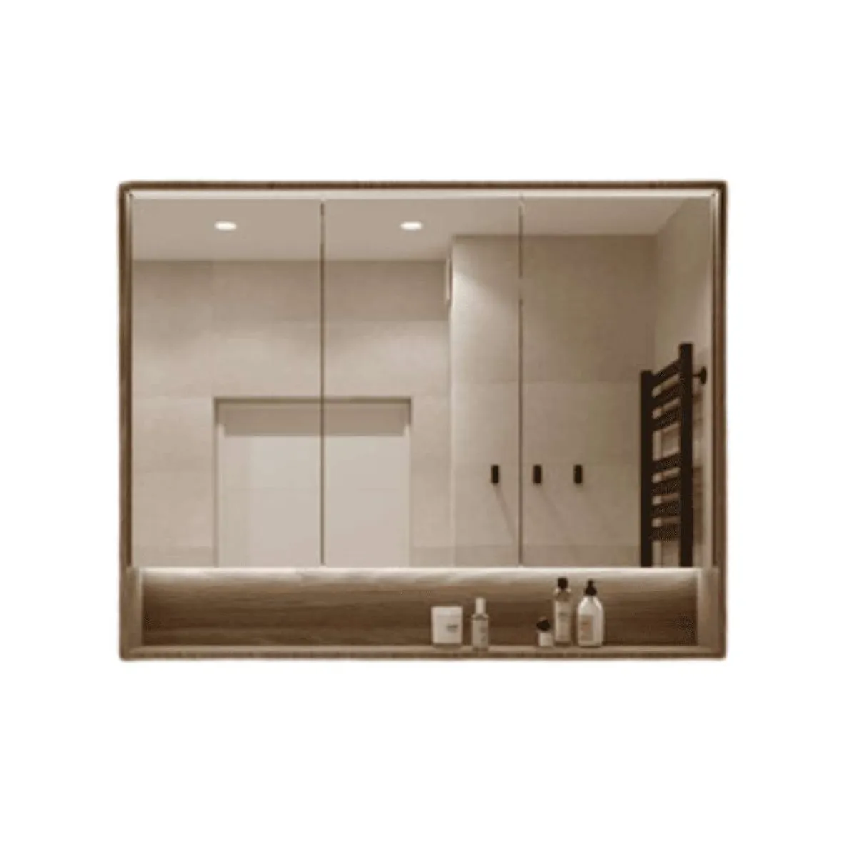 TU MESITA - Mueble de Baño Moderno Flotante con Espejo y Luces Led Cerberus Color Gales TU MESITA