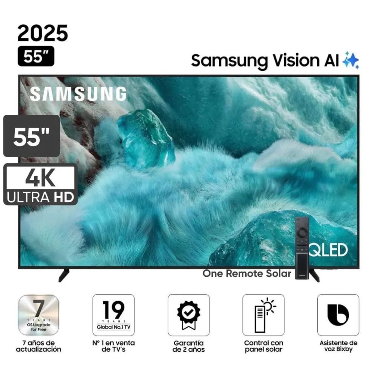 SAMSUNG - Televisor SAMSUNG QLED 55 UHD 4K Vision AI Smart TV QN55Q7FAAGXPE