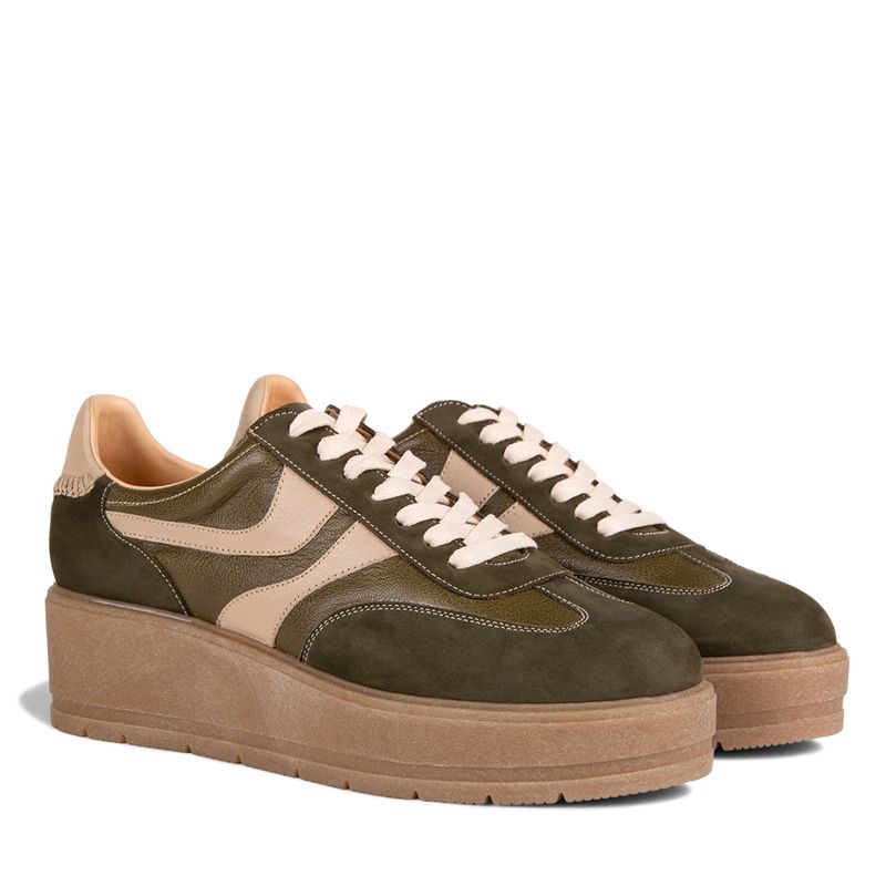 ALMUDENA MILIANI - CALZADO DAMA CUERO SCARLET VERDE OLIVO