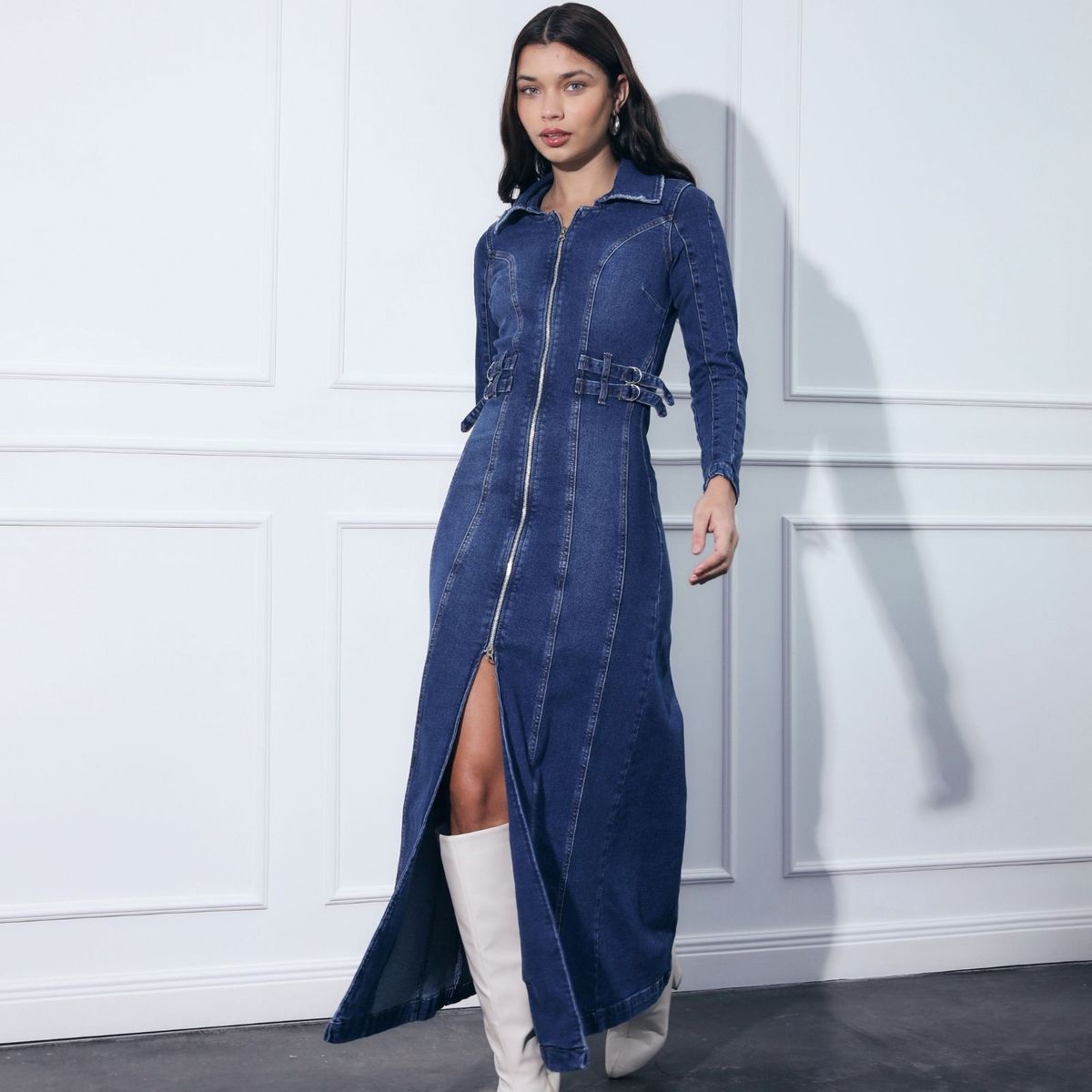 JHAN HIDS - Vestido Largo Denim Ale