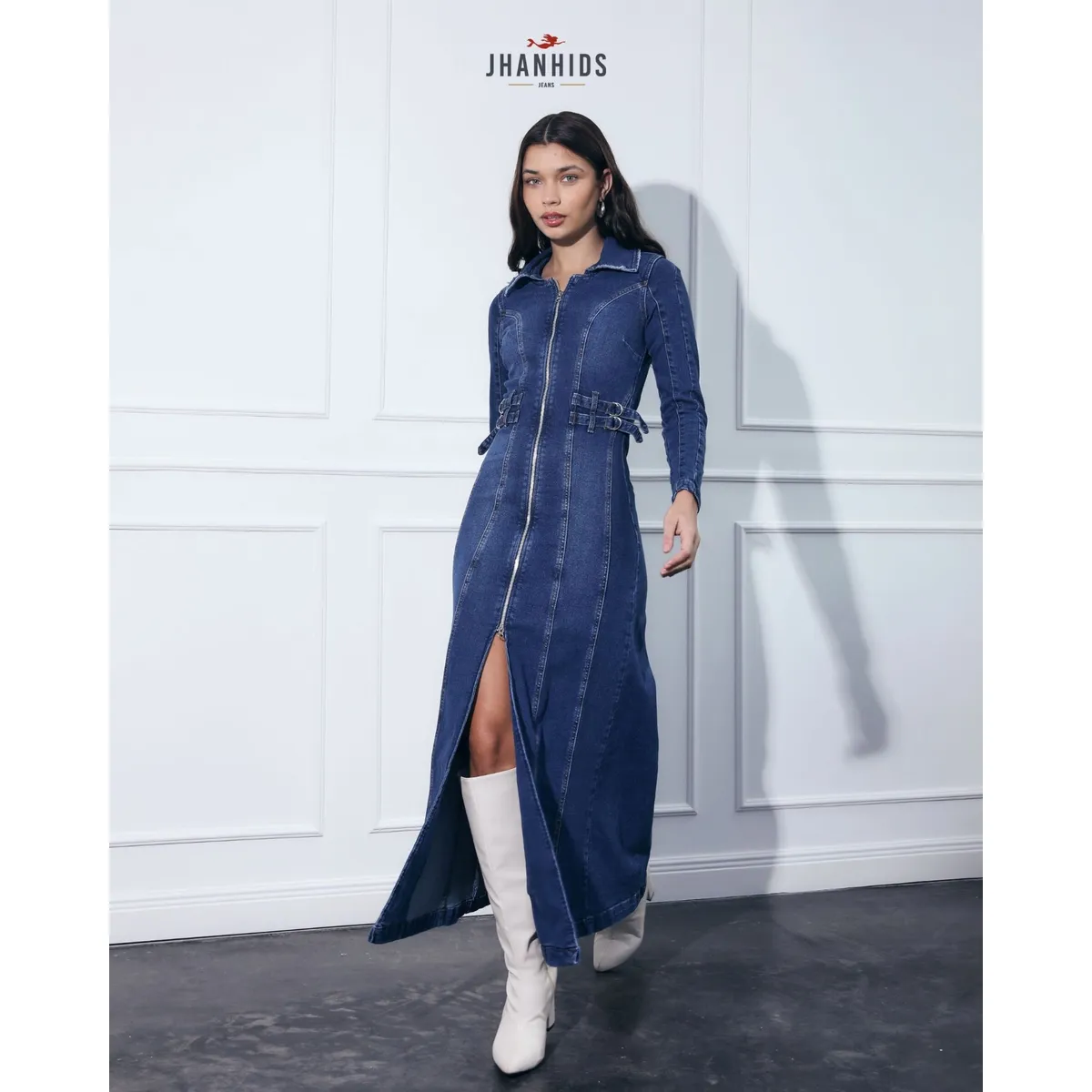 JHAN HIDS - Vestido Largo Denim Ale