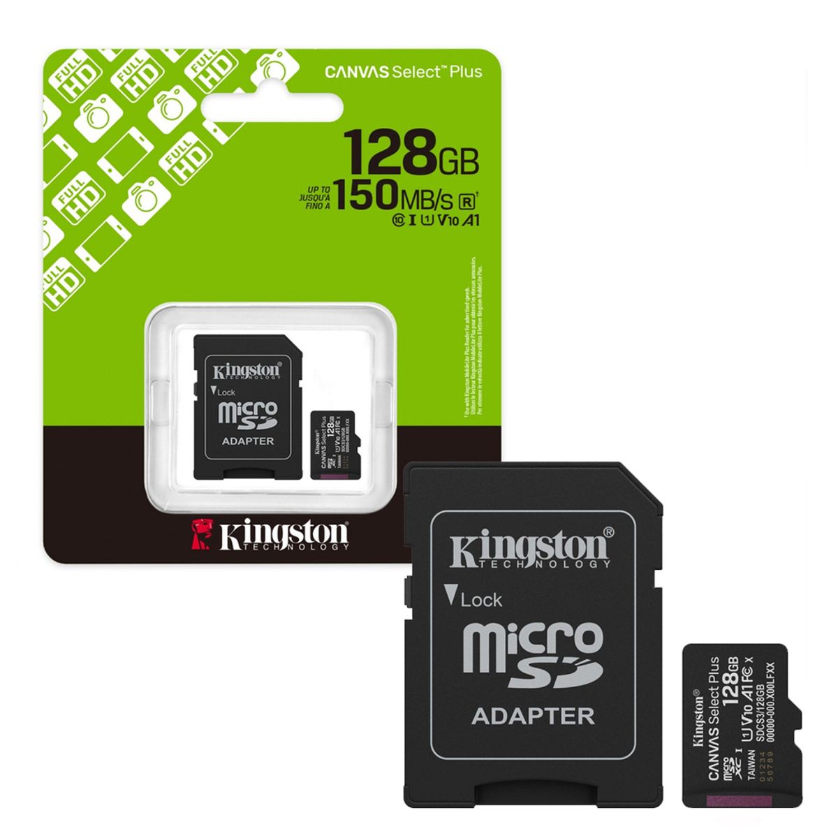 KINGSTON - Memoria Micro SD 128GB KINGSTON 3RA GEN 150 MBPS