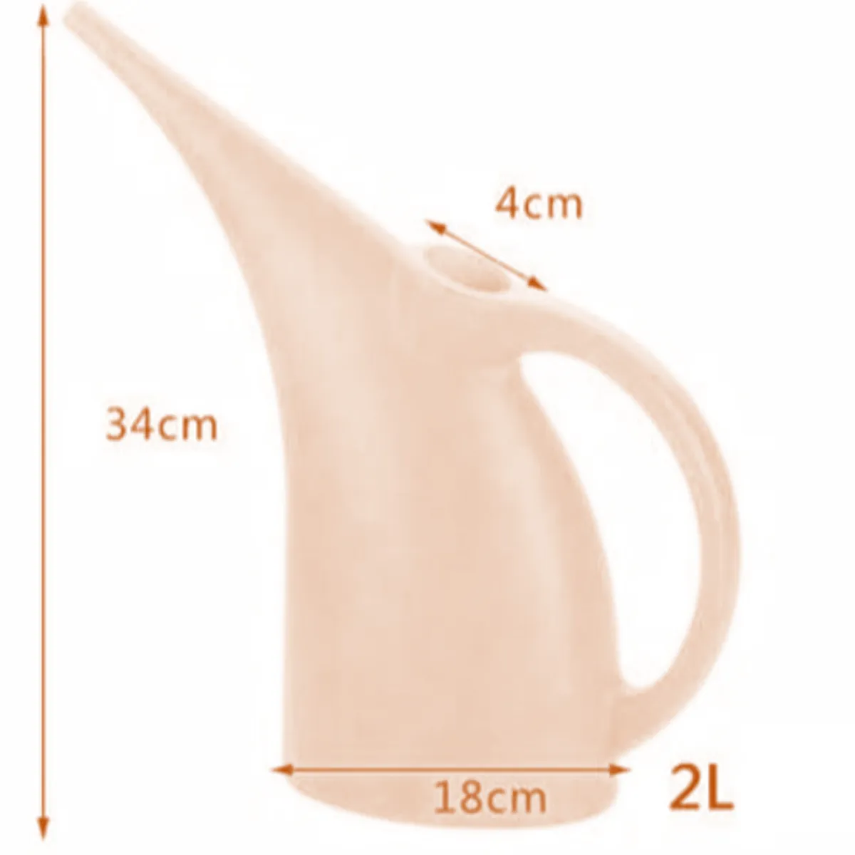 PLASTIMACETA - REGADERA DE PLÁSTICO DE 2 L MODELO COLIBRÍ CON ROCIADOR TIPO DUCHA  PARA JARDINERÍA DE COLOR NARANJA