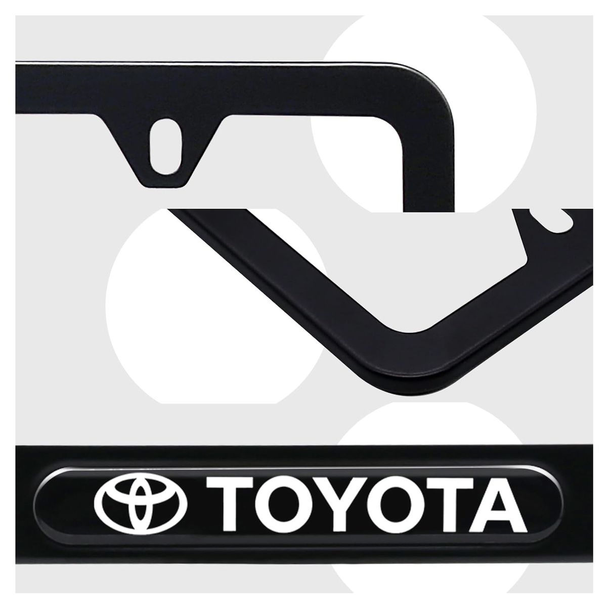 GENERICO - Porta Placa Toyota Negro Metal Premiun 1pcs