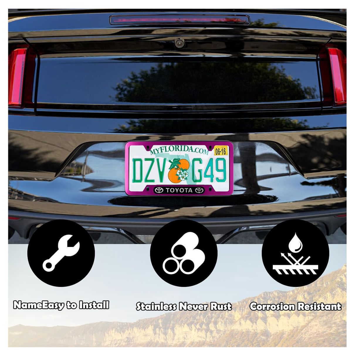 GENERICO - Porta Placa Toyota Lila