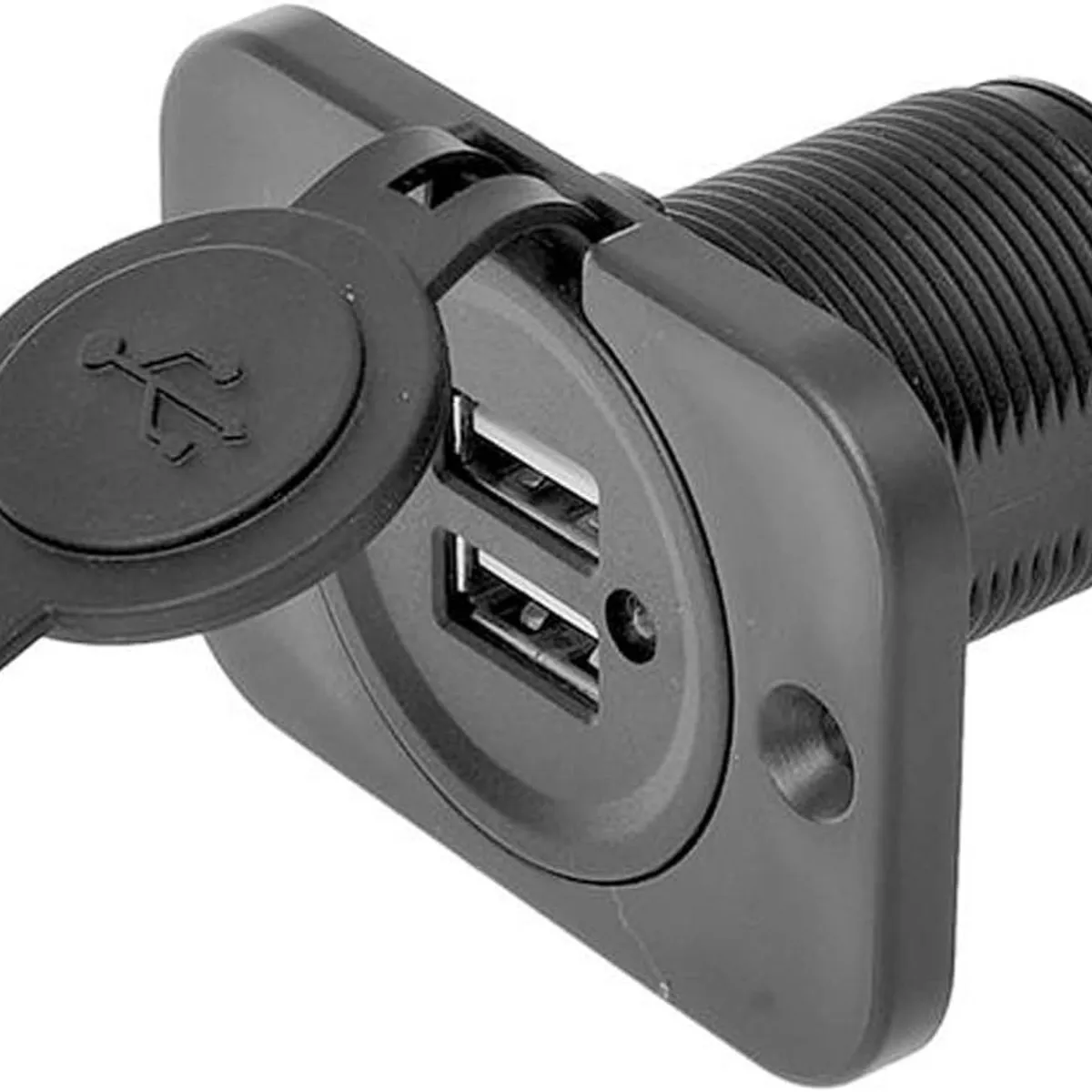 GENERICO - Cargador USB Empotrable con Doble Entrada Luz Roja