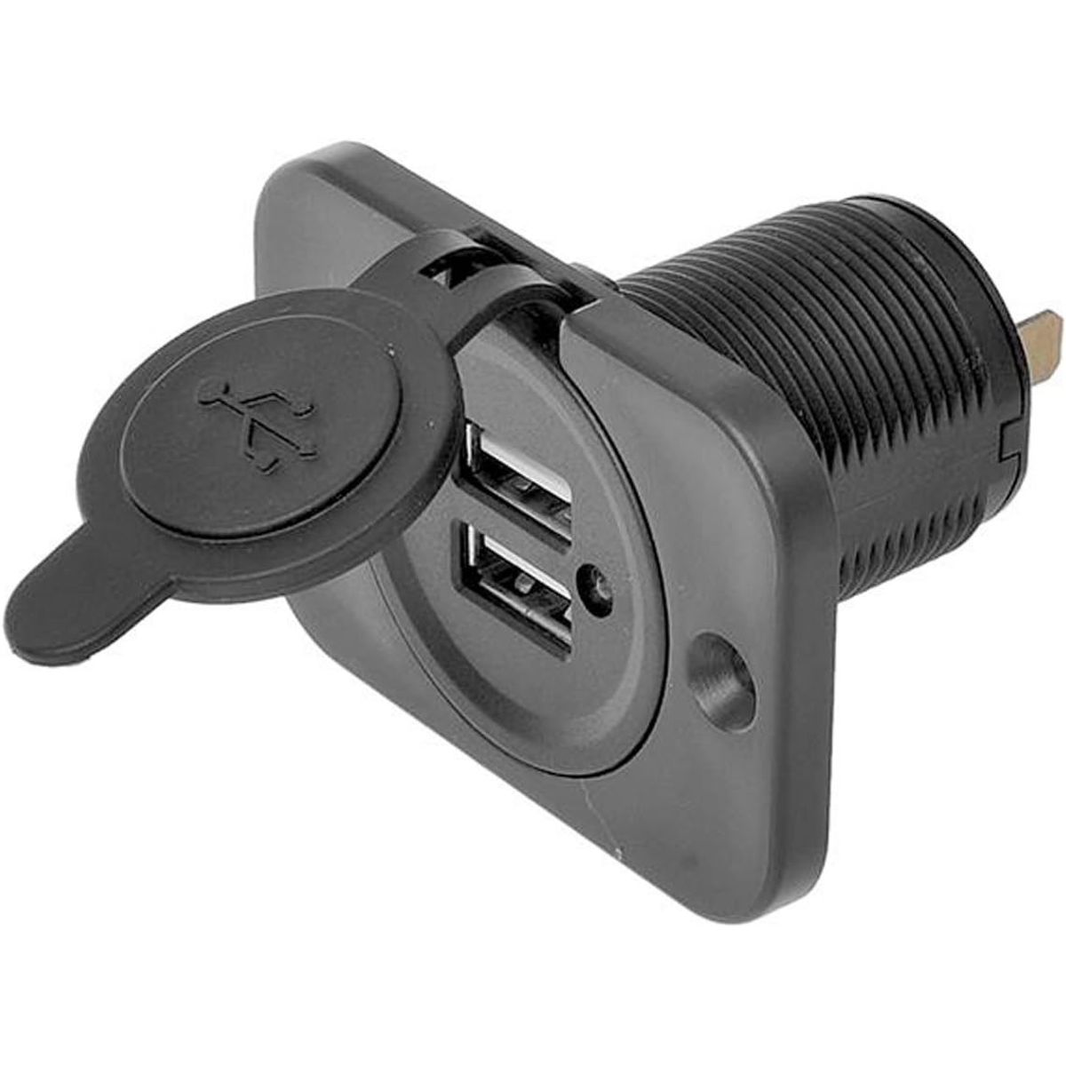 GENERICO - Cargador USB Empotrable con Doble Entrada Luz Roja