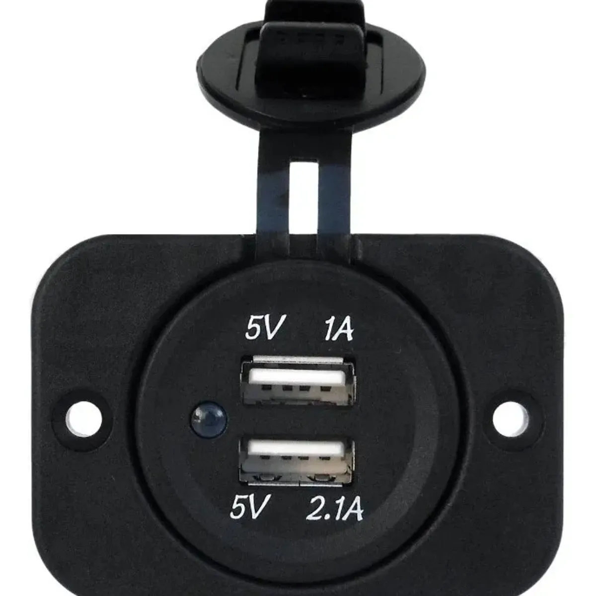 GENERICO - Cargador USB Empotrable con Doble Entrada Luz Roja