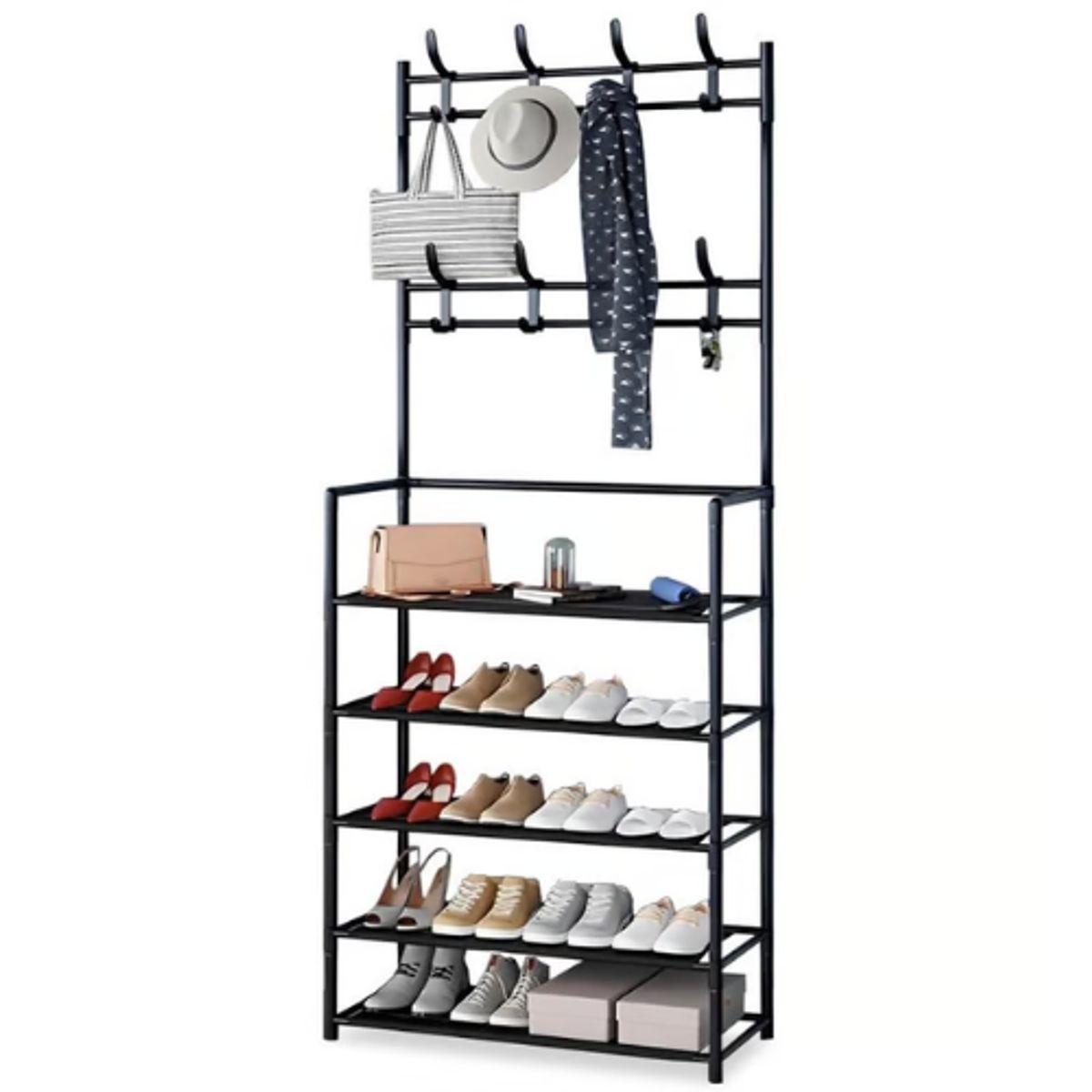INSPIRA - Estante Organizador Zapatera Multiusos 5 Niveles Negro