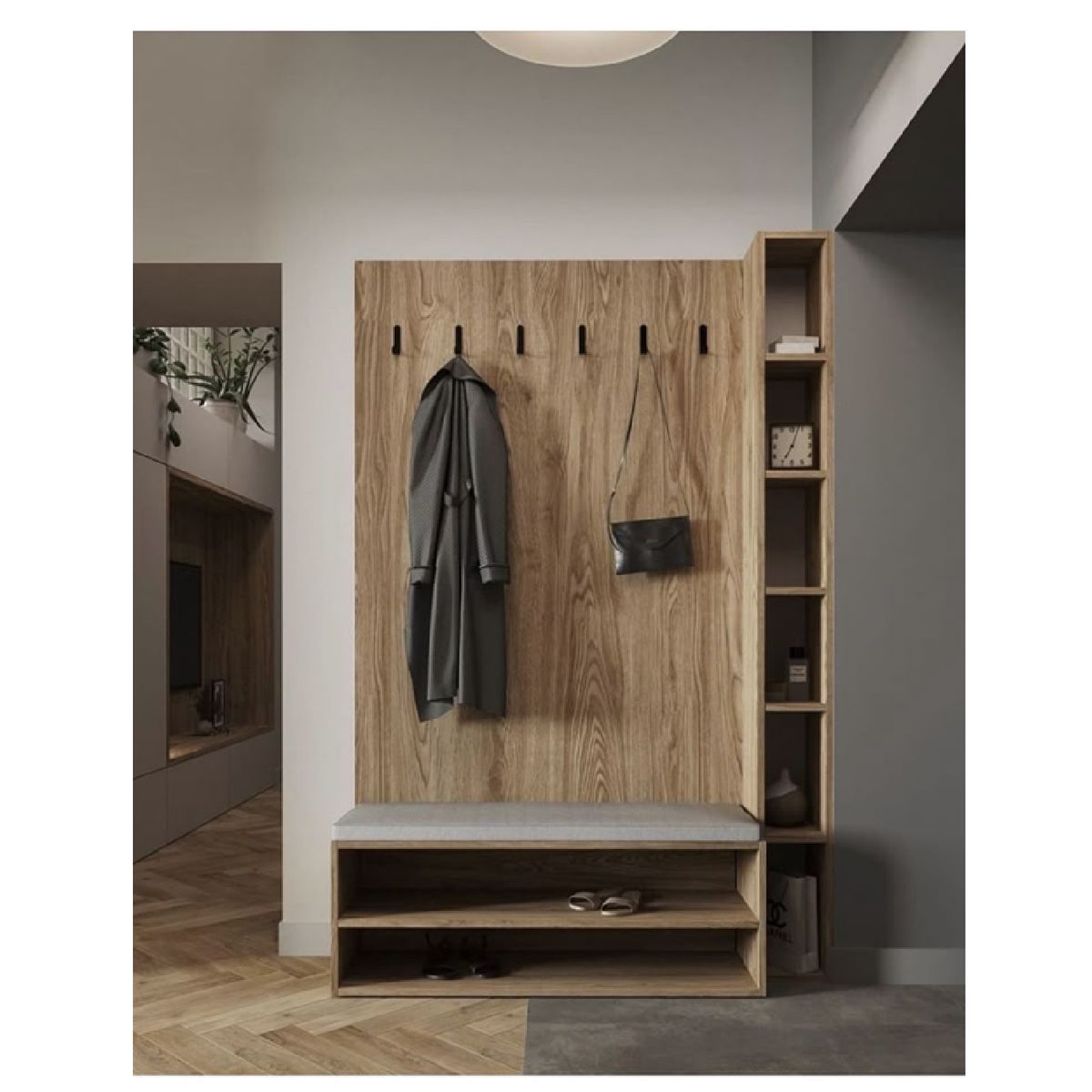 TU MESITA - Perchero Zapatera Moderna Sonya color Marrón TU MESITA