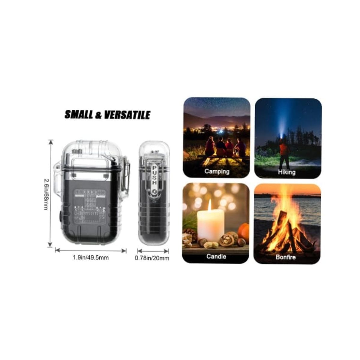 GENERICO - ENCENDEDOR LINSHOP ELÉCTRICO ACUÁTICO CON LINTERNA