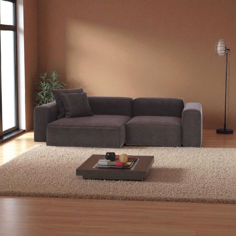 AMOBLART - SECCIONAL PEQUEÑO KENET COLOR  MARRON  + 2 COJINES REGALO