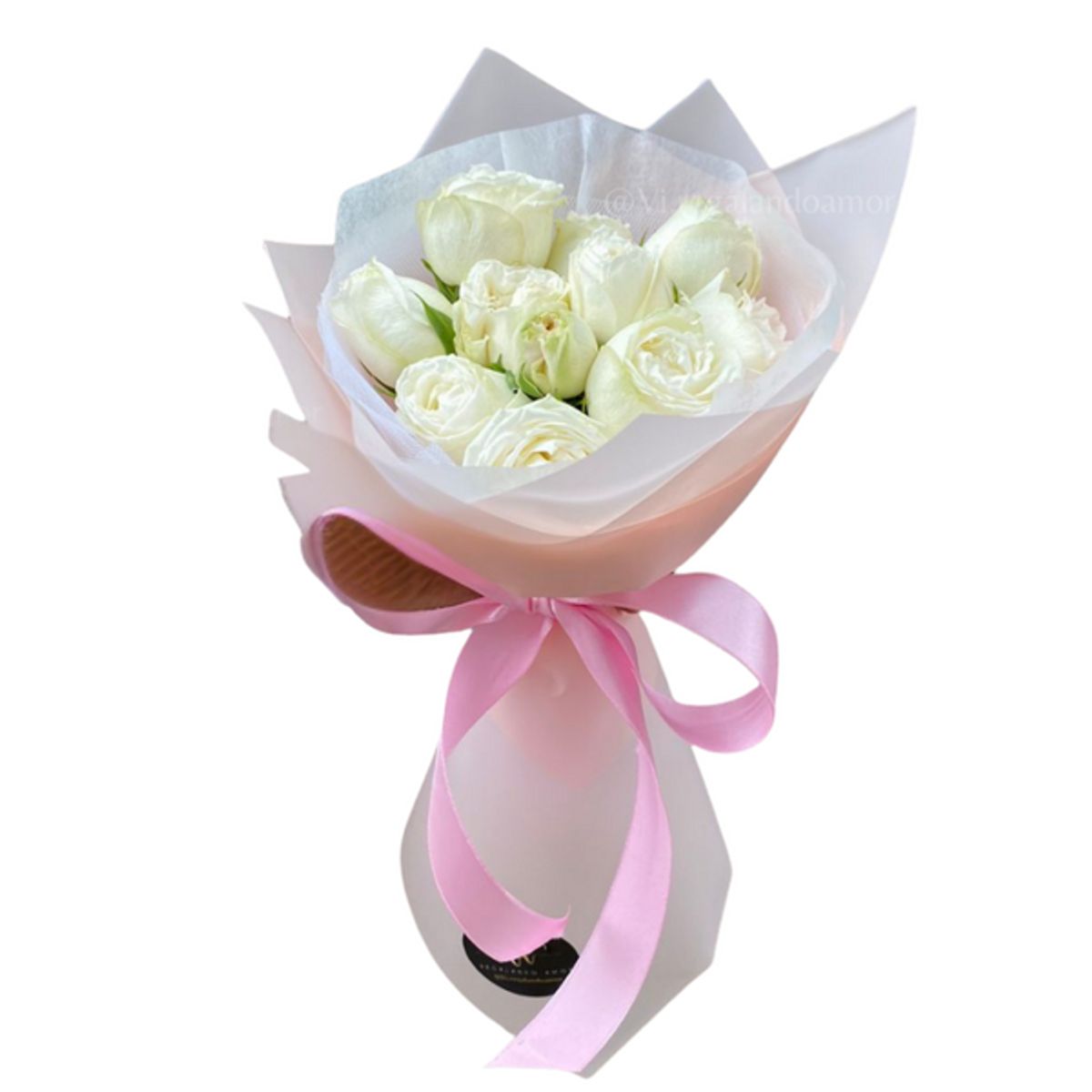 GENERICO - Mini Ramo Blair - Rosas Inglesas Blancas - Ramo de Flores