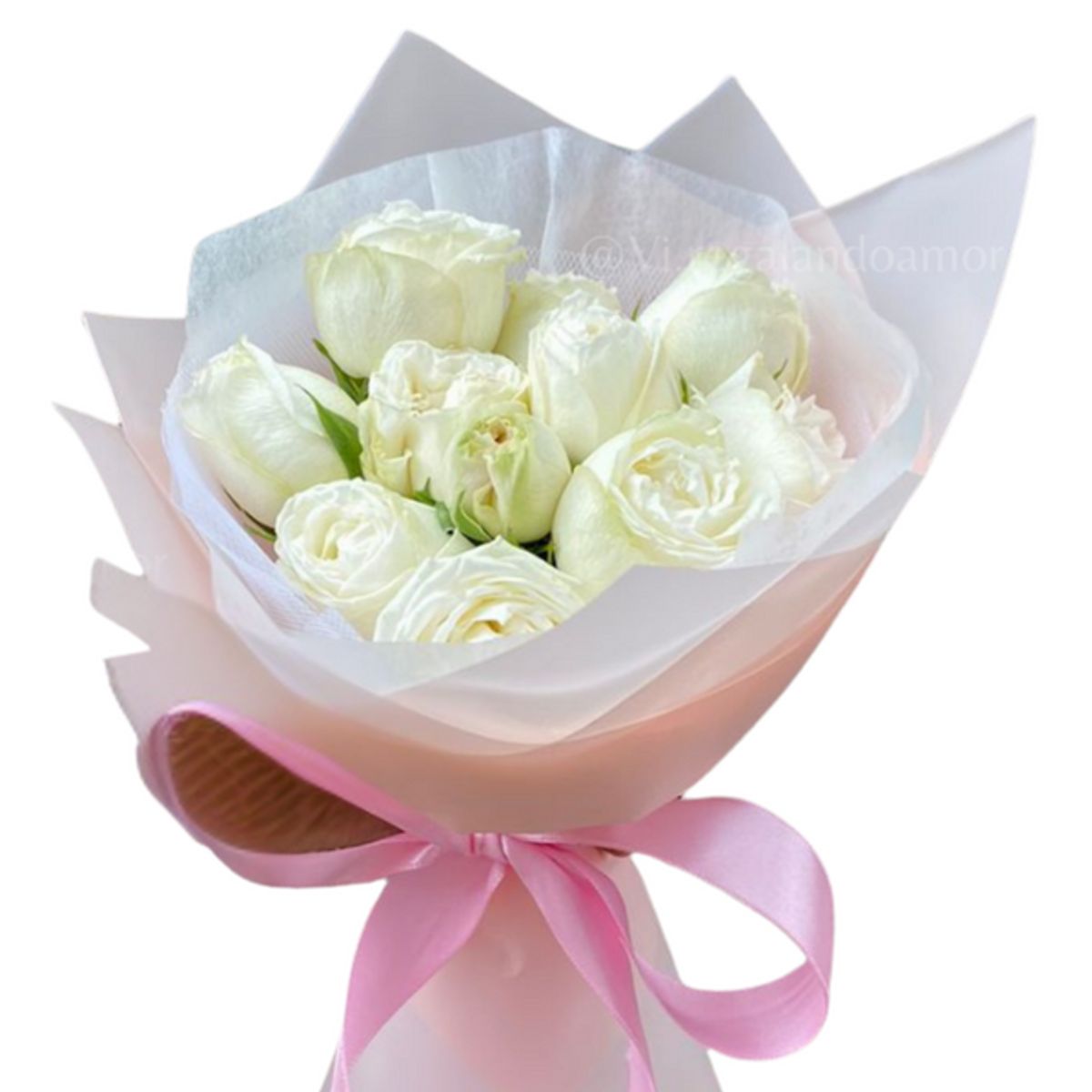 GENERICO - Mini Ramo Blair - Rosas Inglesas Blancas - Ramo de Flores