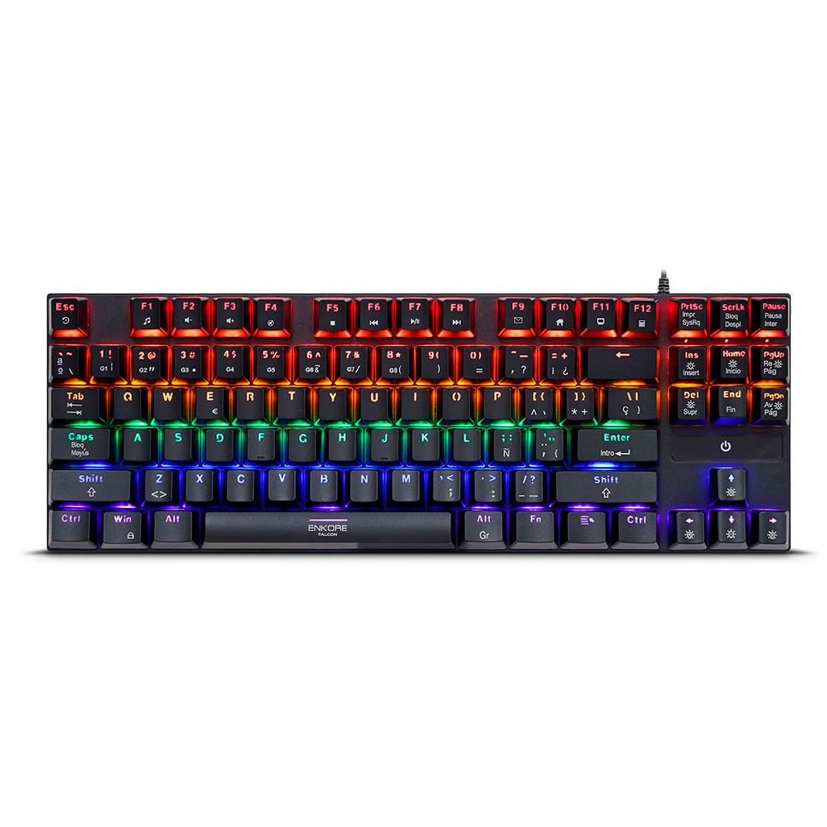 ENKORE - FALCON 87 ENK1005 TECLADO GAMER MECANICO USB RAINBOW ENKORE