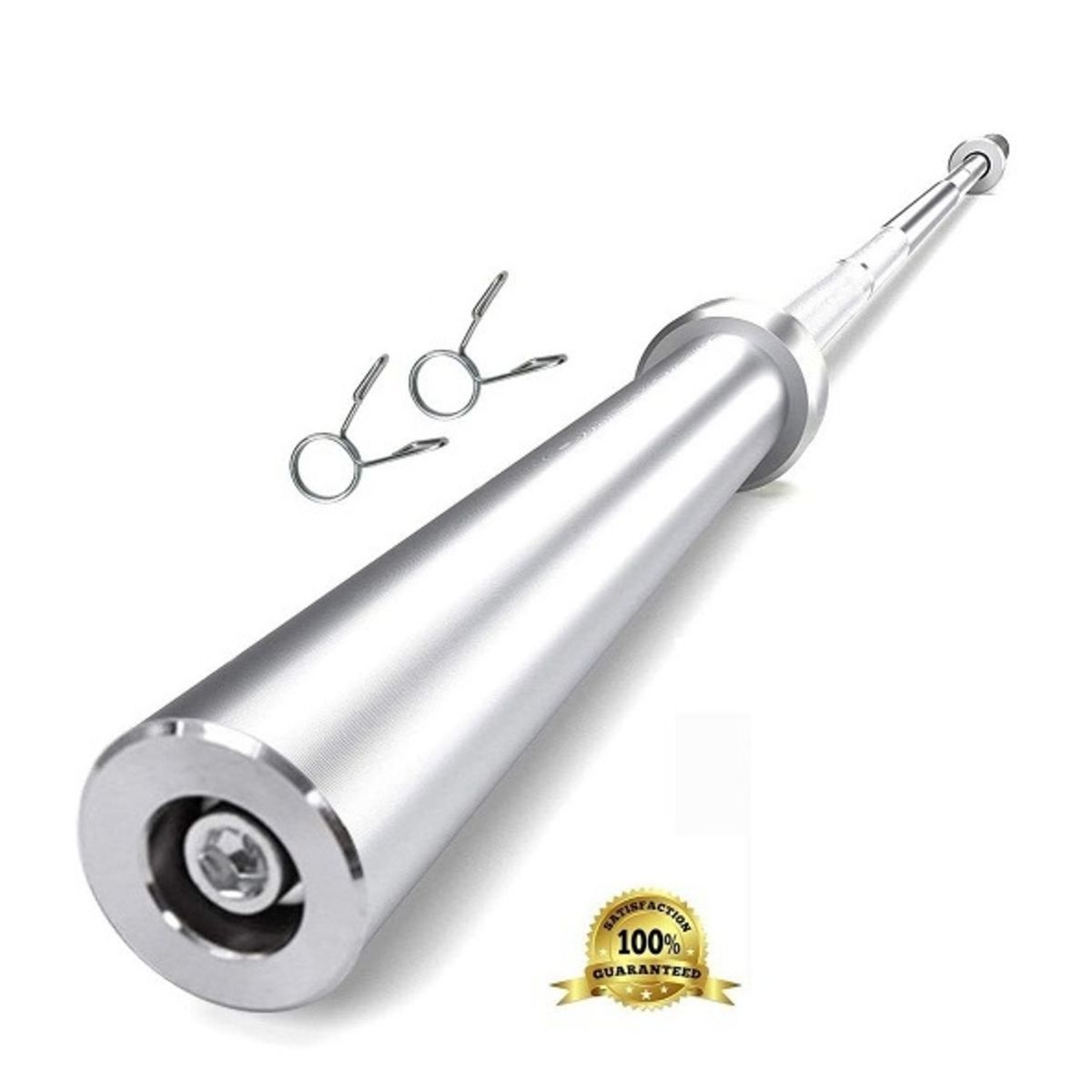 ALPHA GYM - Barra olímpica recta profesional de 20 kg y 2.20 MT + seguro