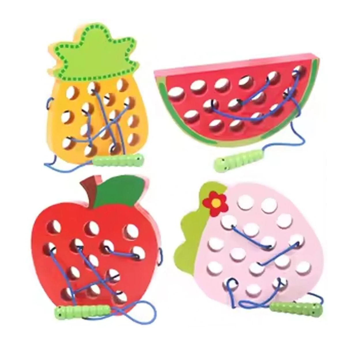 GENERICO - Juguetes de madera para enhebrar Fresa