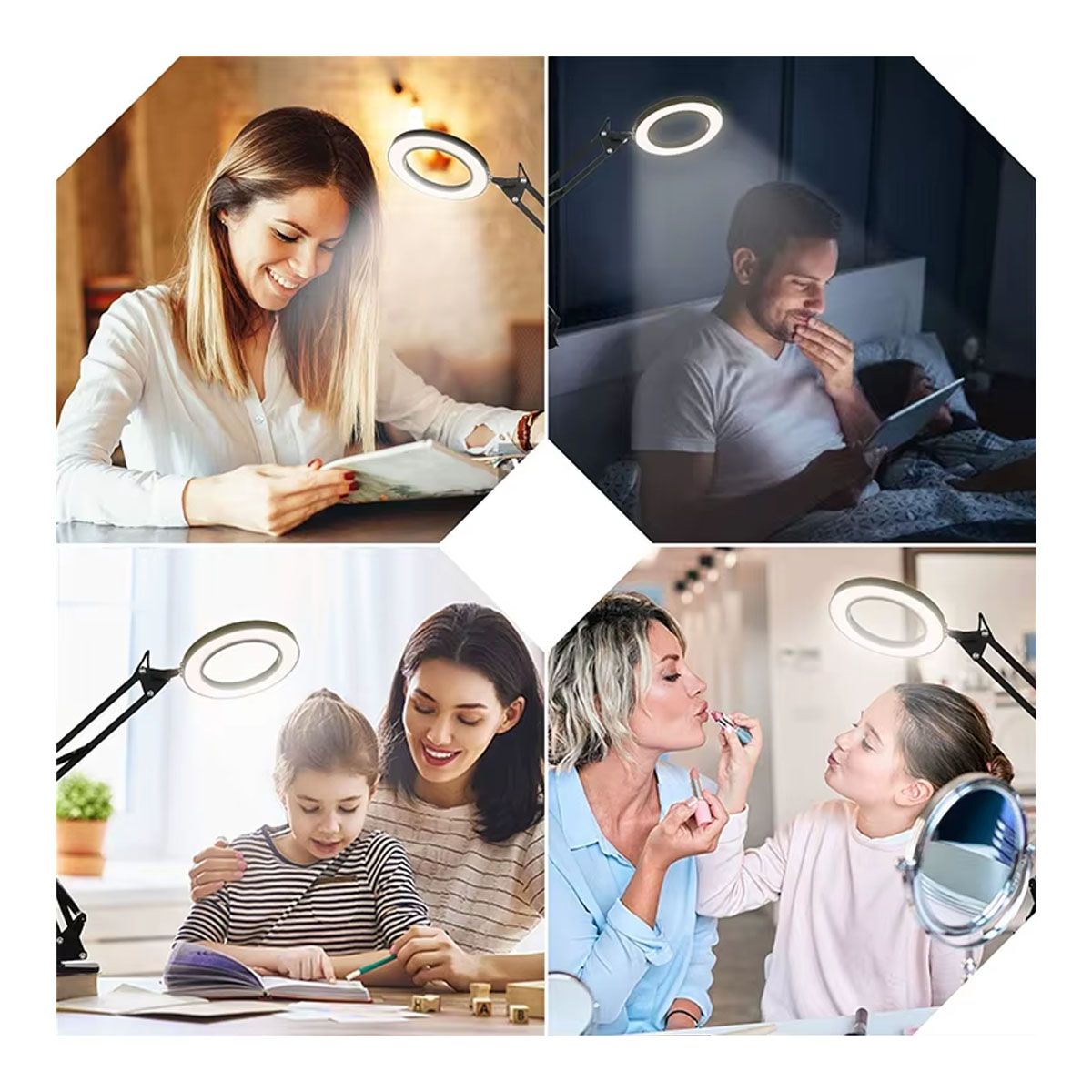 SEISA - Lámpara Led De Escritorio Con Lupa De 10x