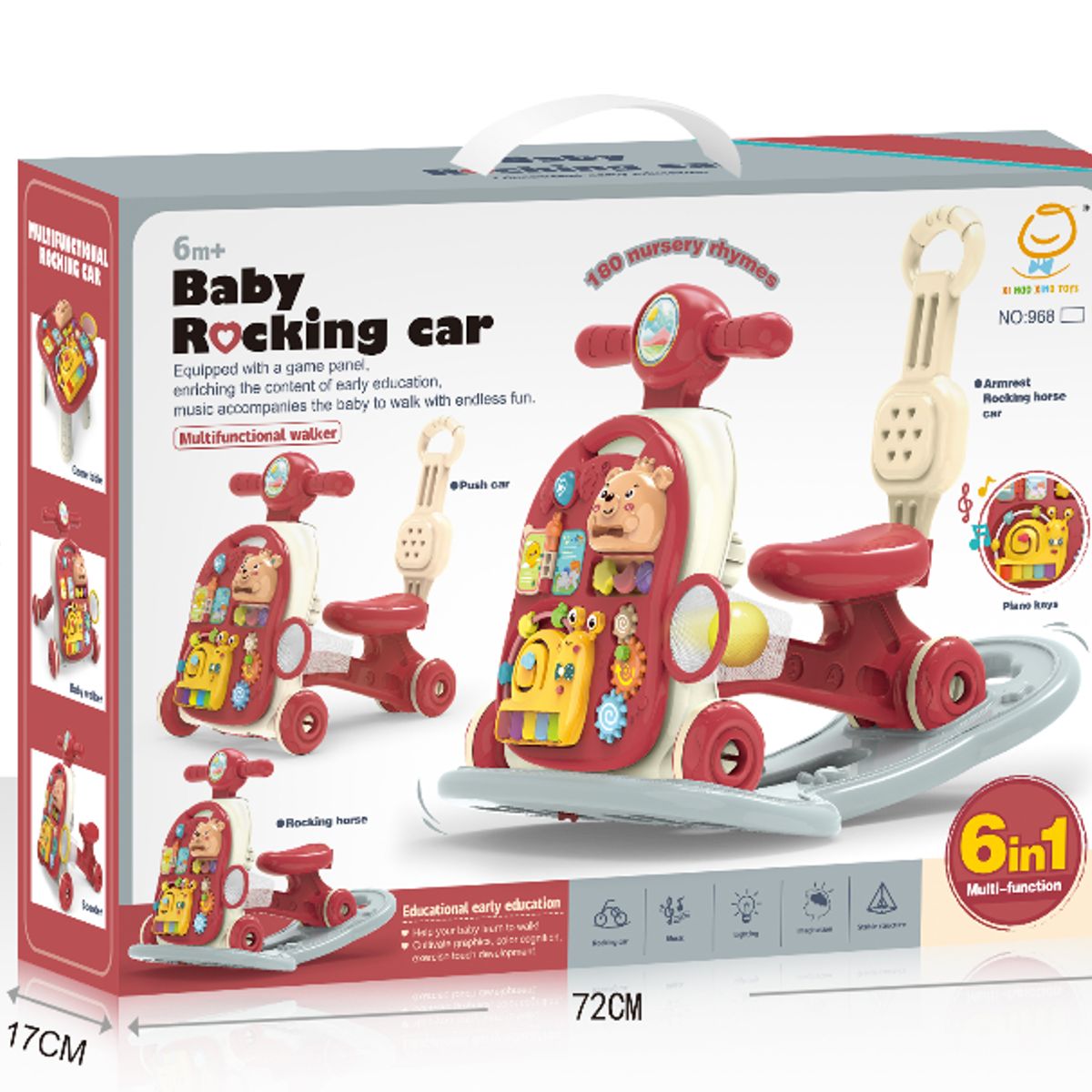 GENERICO - ANDADOR CAMINADOR  BEBÉ MUSICAL MULTIFUNCIONAL 6 EN 1