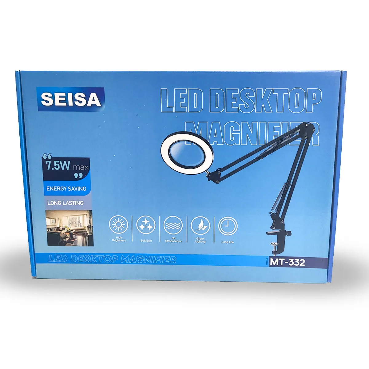 SEISA - Brazo Plegable Lampara Led para Escritorio Lupa 10x