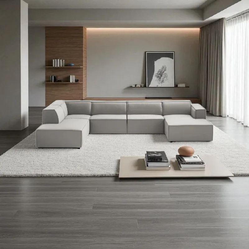 AMOBLART - SECCIONAL PANORAMICO LUJO 5 PIEZAS COLOR PLATA