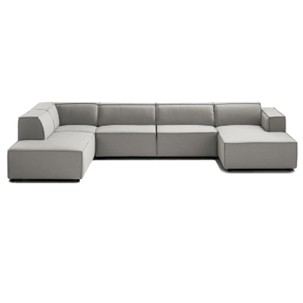 AMOBLART - SECCIONAL PANORAMICO LUJO 5 PIEZAS COLOR PLATA