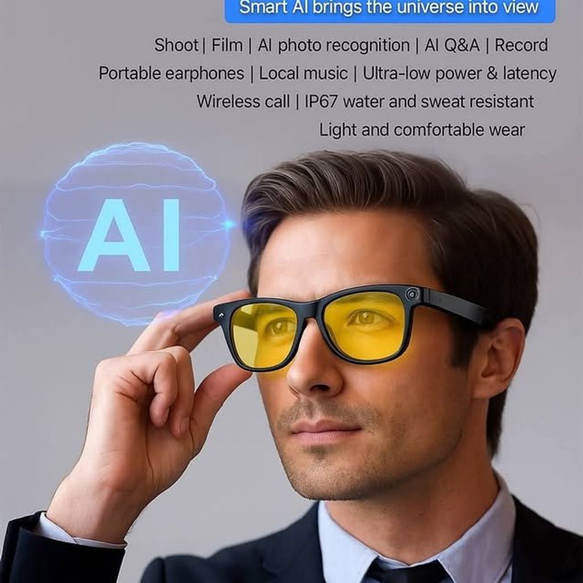 GENERICO - Filtro SPO Lumis 450 nm amarillo con montura con IA , toma fotos y video