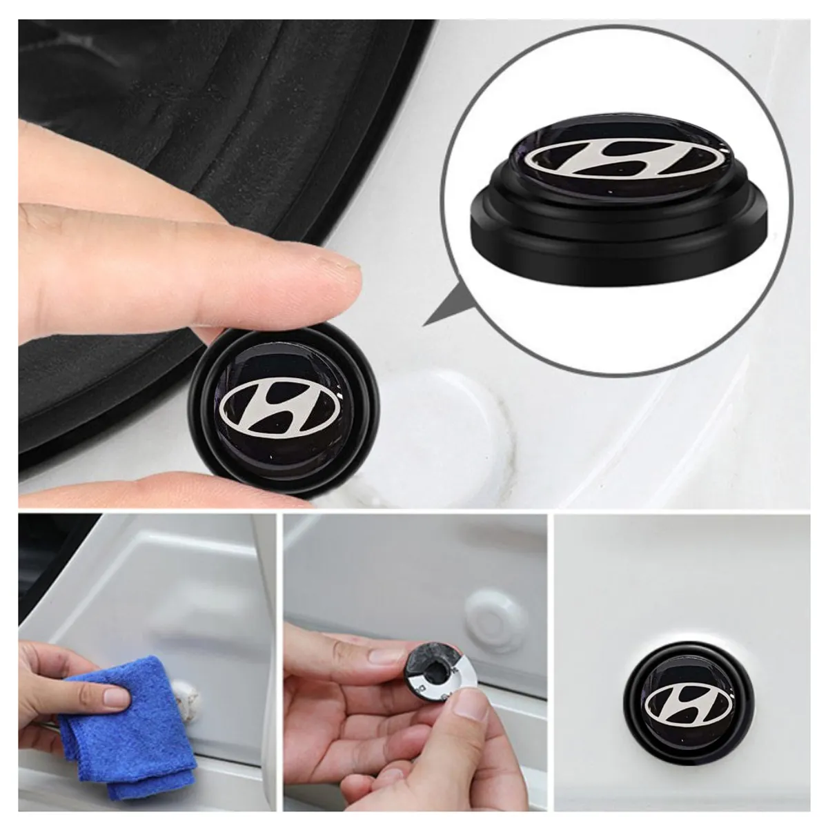 GENERICO - Topes de Puerta Hyundai 12 Piezas