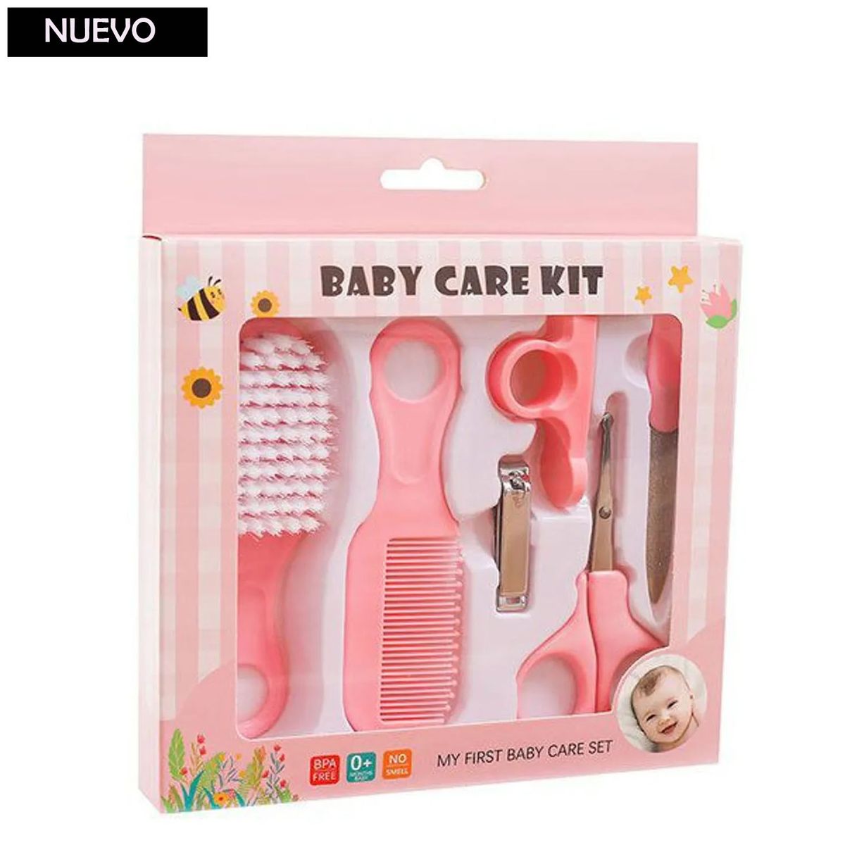 GENERICO - Set Baby Care de Limpieza para Bebes 6 Pcs Rosa