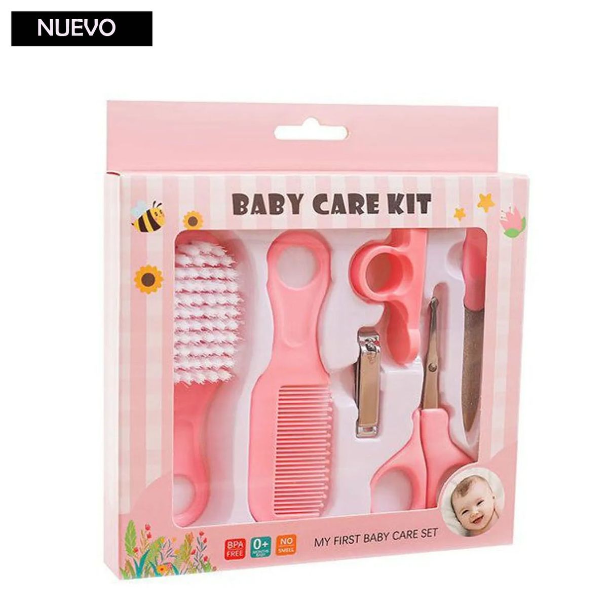 GENERICO - Set Baby Care de Limpieza para Bebes 6 Pcs Rosa