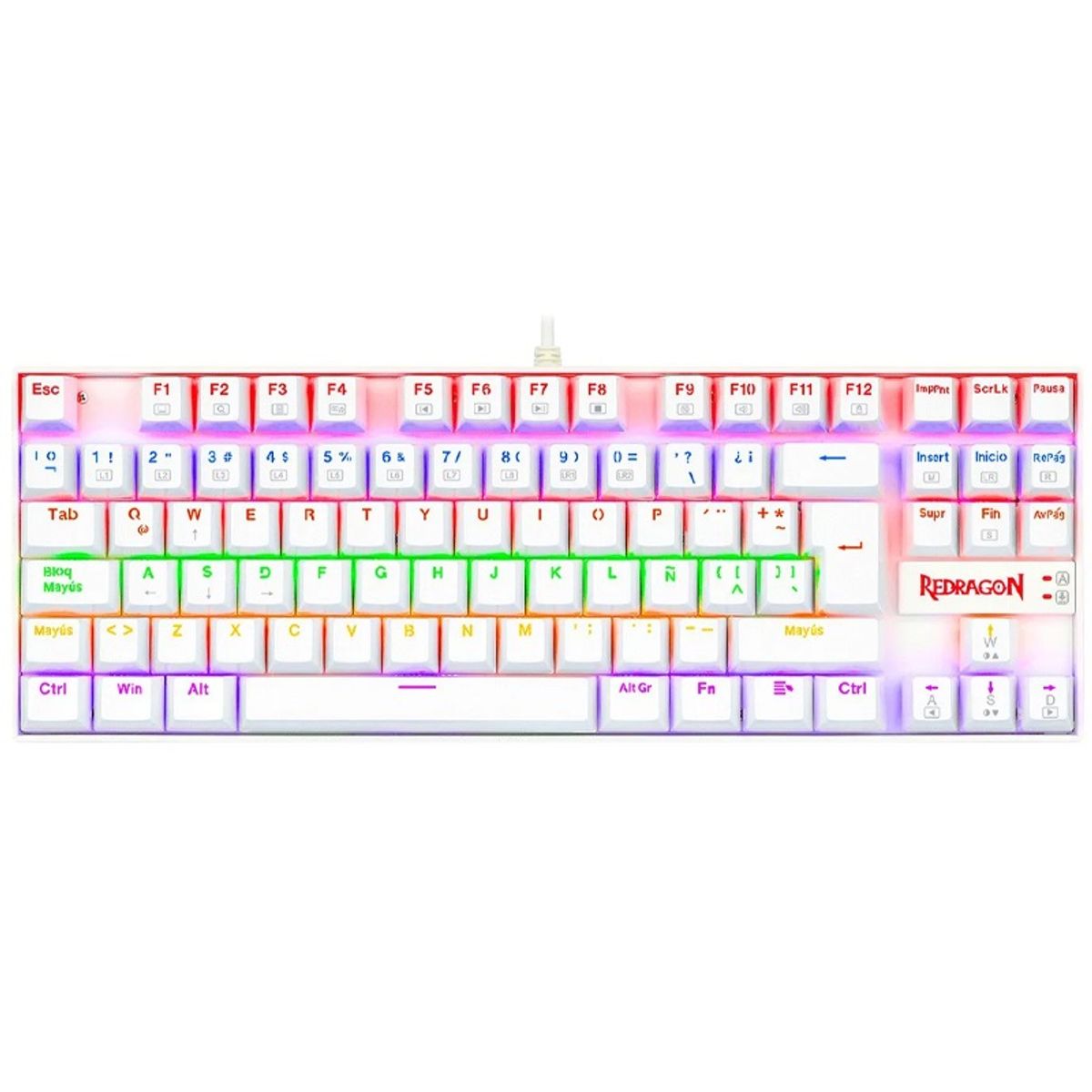 REDRAGON - TECLADO REDRAGON K552-KR KUMARA RAINBOW BLANCO SRED