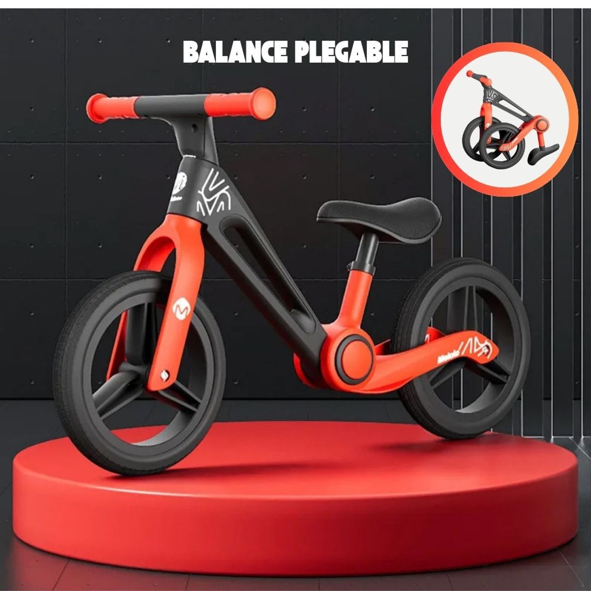 GENERICO - Bicicleta Balance Plegable Para Niños “Strik” Rojo
