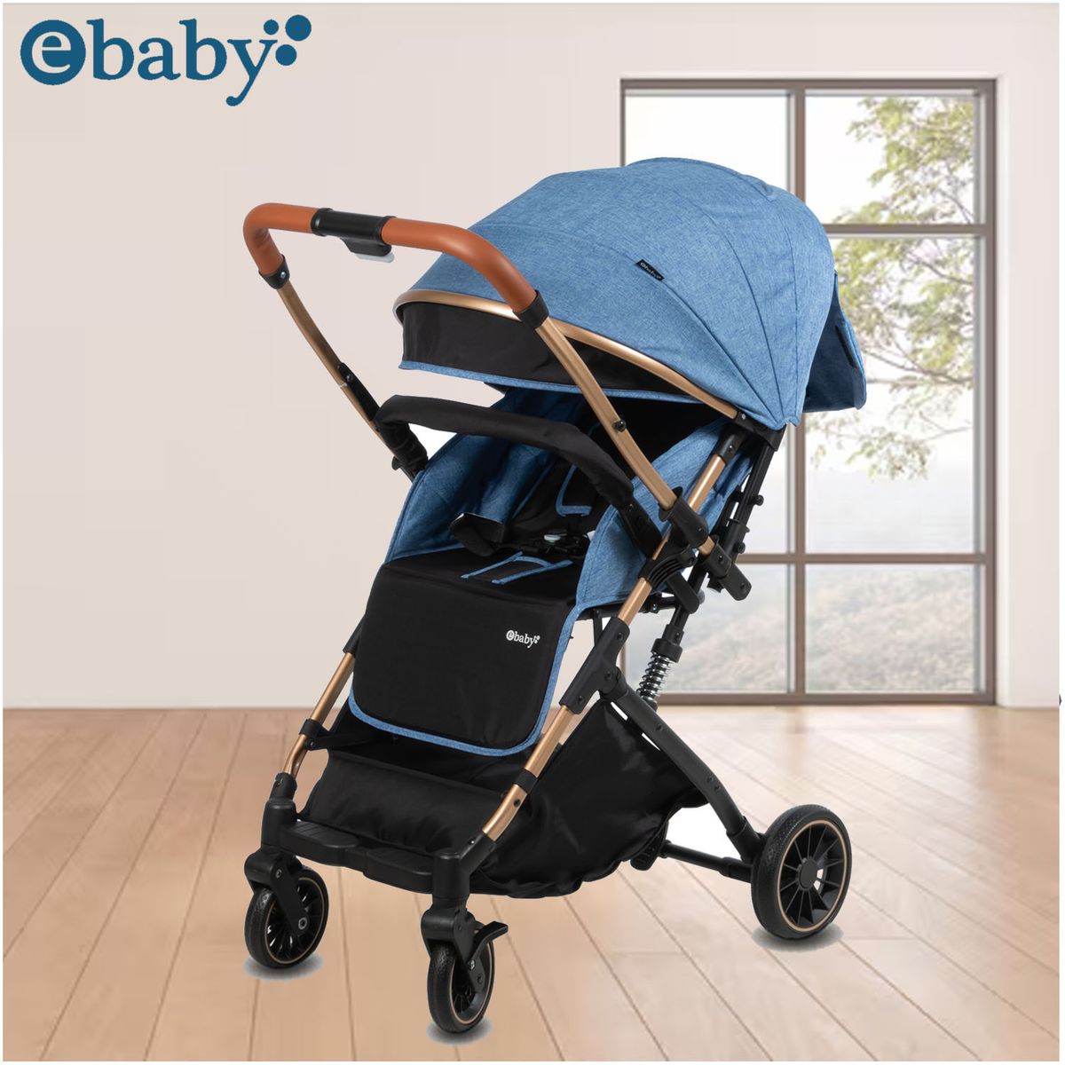 EBABY - Coche Paseo Reversible Ebaby «VINCE» Azul