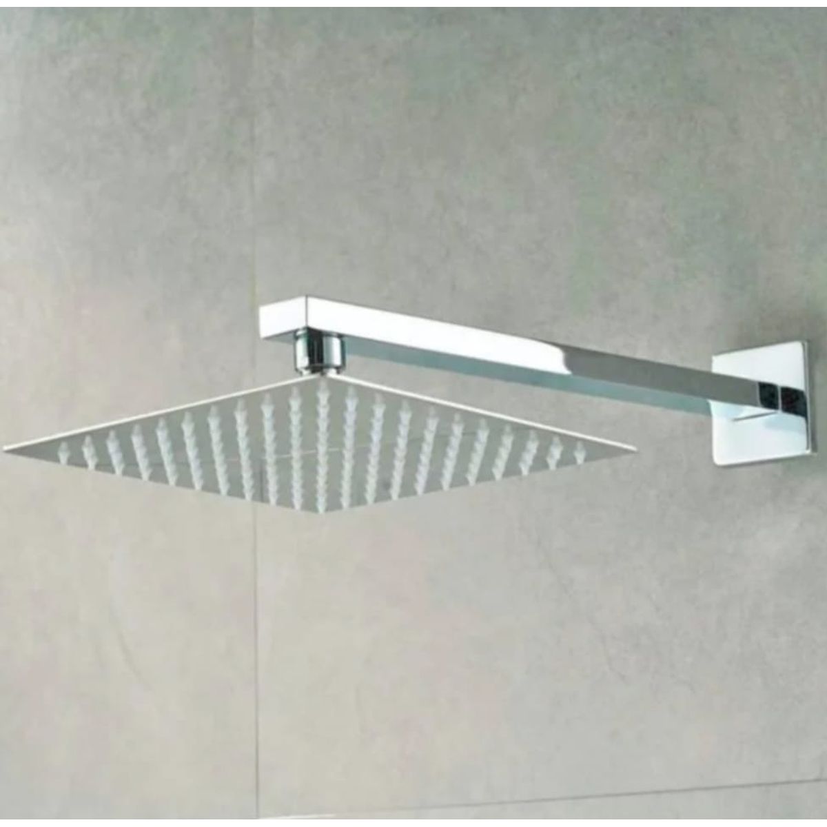 GENERICO - Cabezal Ducha Cuadrado 25cm ultraplano Acero SS304 brazo cuadrado 40cm