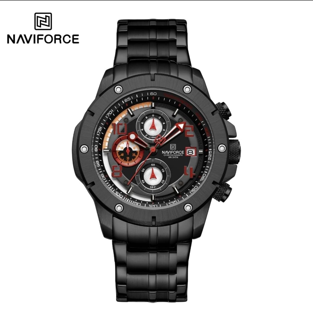 NAVIFORCE - Reloj Naviforce NF8056 Plateado Correa Acero para Caballero