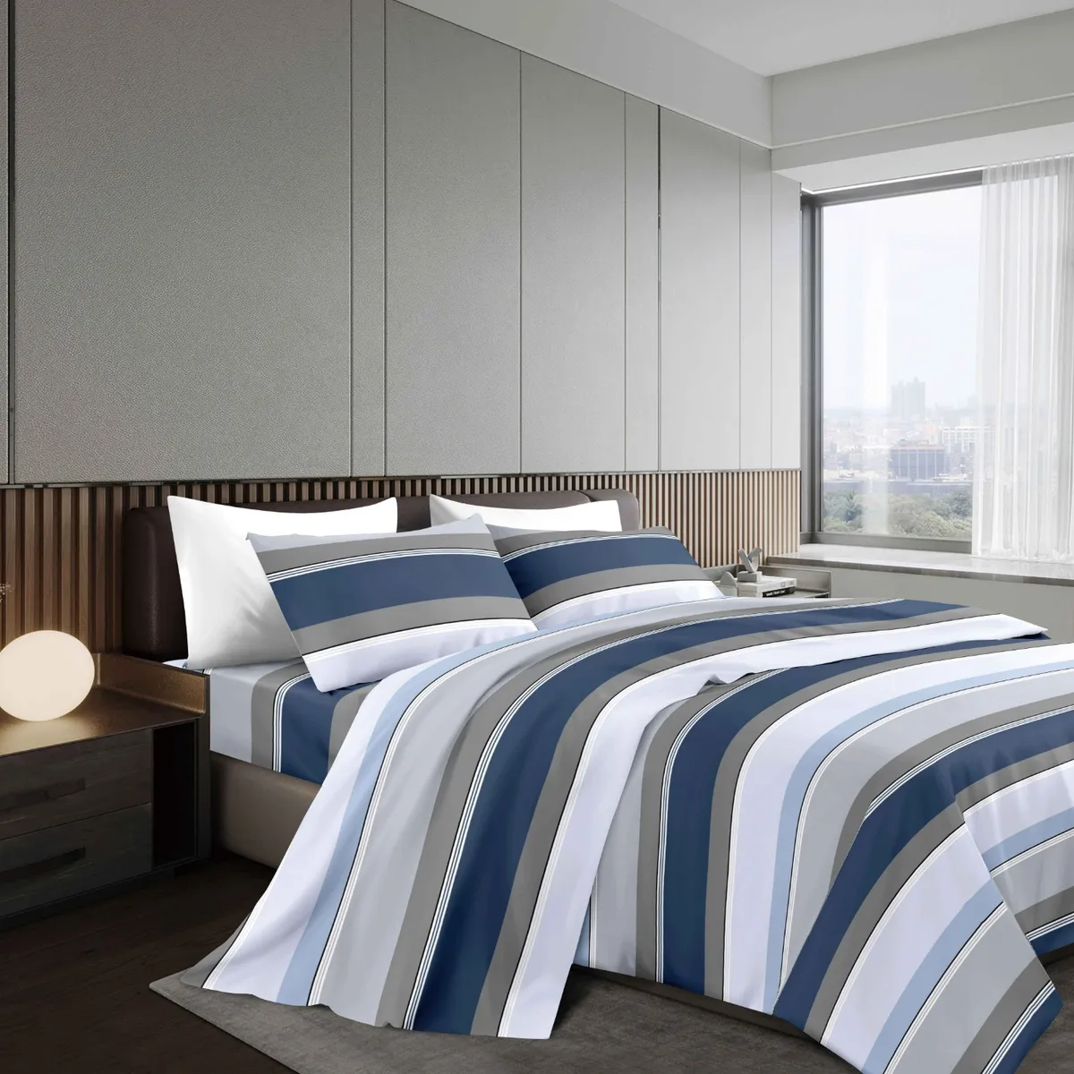 GOLDSUN - JUEGO DE SÁBANAS 4 PIEZAS 1800 HILOS 2 PLAZAS